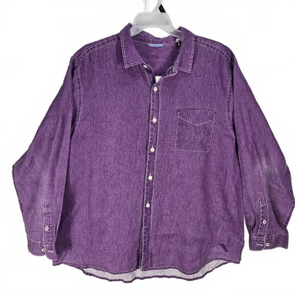 Tommy Bahama Other - Tommy Bahama XXL Purple 100% Linen Long Sleeve Button Down Shirt Coastal Resort